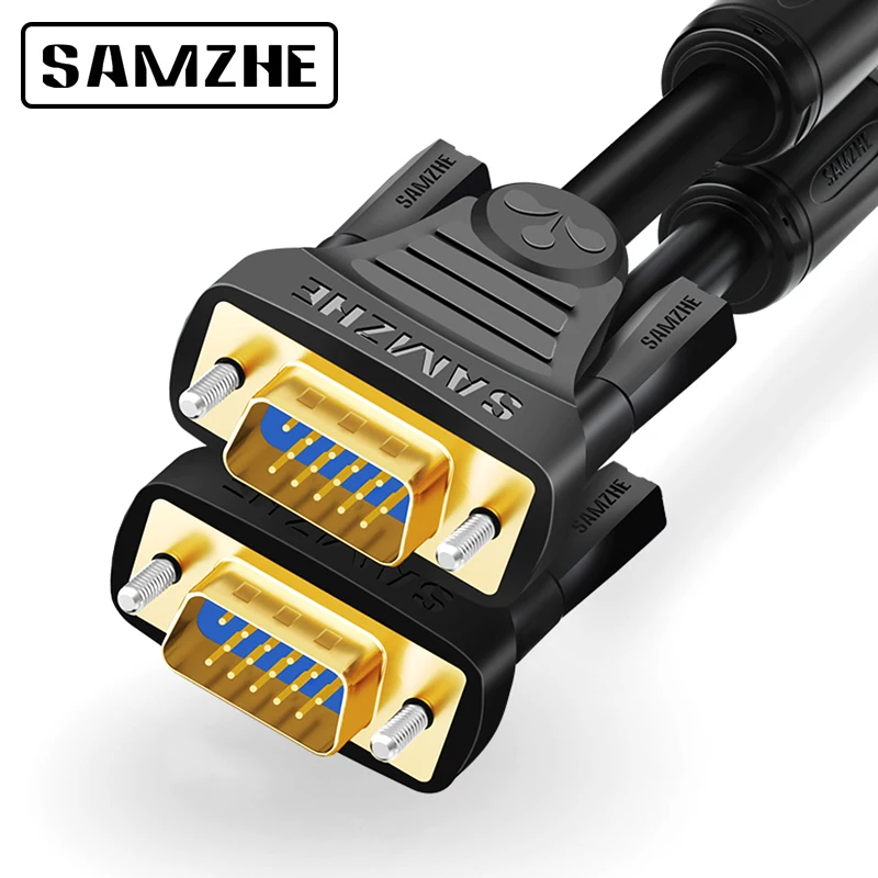 

SAMZHE VGA Male to Male 1080P Cable D-Sub Cable Multiple Shielding Black VGA Cable for Projector,Computer,Monitor