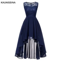 kaunissina women cocktail dresses asymmetrical chiffon lace banquet party gown solid back zipper homecoming dresses