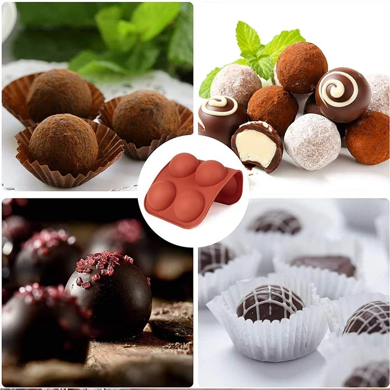 

Hot Chocolate Cocoa Bomb Molds,Medium Semi Sphere Silicone Molds