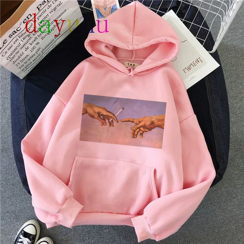 

Michelangelo Hoodie Women Fashion Kawaii Korean Harajuku Sweatshirt Pink Female 90s Cartoon Clothes Female Hood Oversized