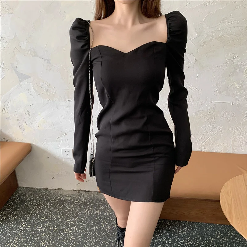

Slim Long Sleeves Skirt 2021 Early Autumn Design Korean Style Dress for WomenNuyoah