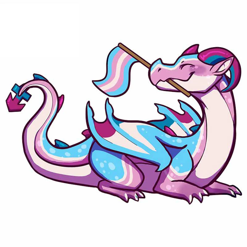 

JuYouHui Exterior Accessories Decal Transgender Pride Flag Dragon Funny Car Stickers Cartoon Motorcycle Decals