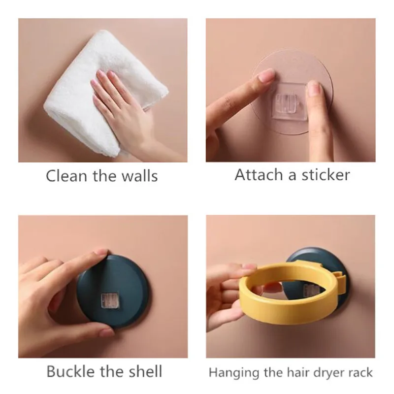 Настенный держатель для фена ванной комнаты полка скандинавские присоски