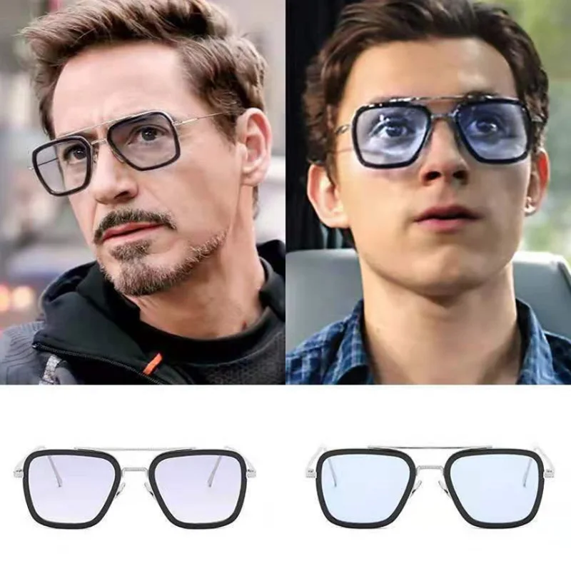 Мужские солнцезащитные очки в стиле стимпанк с металлическим квадратным