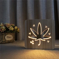 solid wood night lights novelty hollow carved night lights led wooden lights holiday decorations for home led party lights