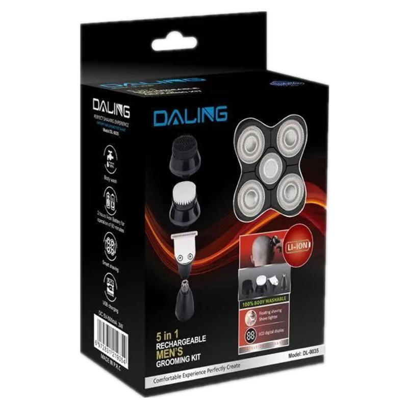 

waterproof 5in1 electric razor for men rechargeable electric shaver beard hair trimmer bald head shaving machine powerful kits