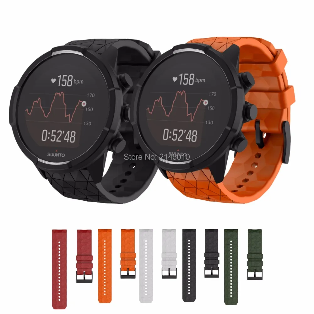 Силиконовый сменный 24 мм ремешок для наручных часов браслет Suunto 9 и Spartan