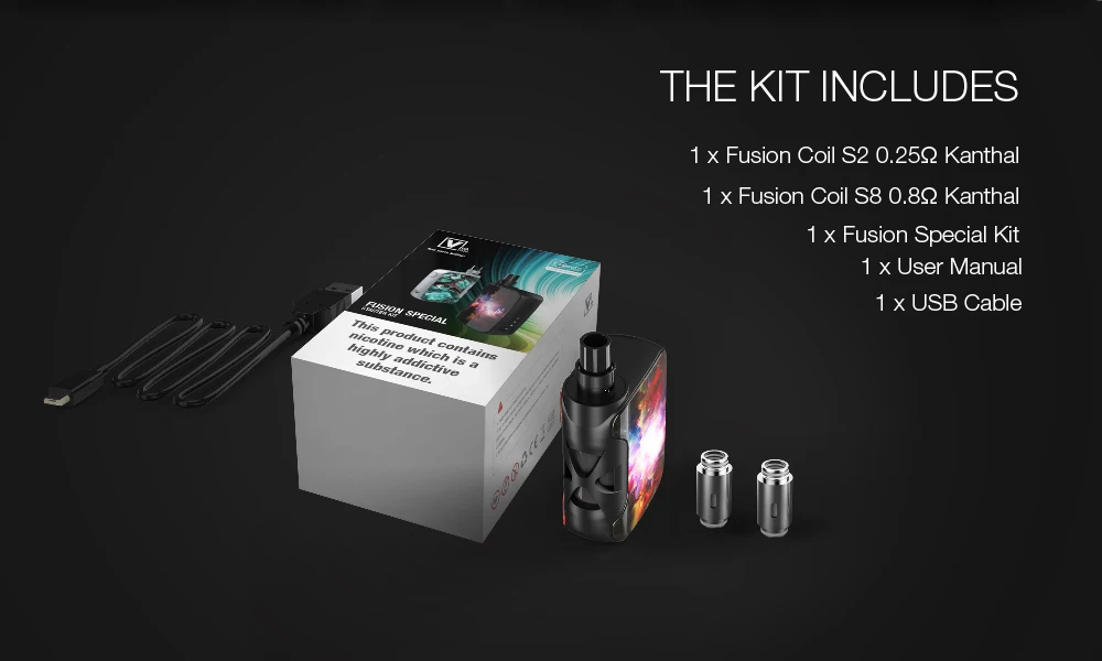 Vape kit 50 Вт испаритель 1500 мАч VivaKita Fusion kit электронная сигарета vape mod 0,25 Ом встроенный испаритель дропшиппинг