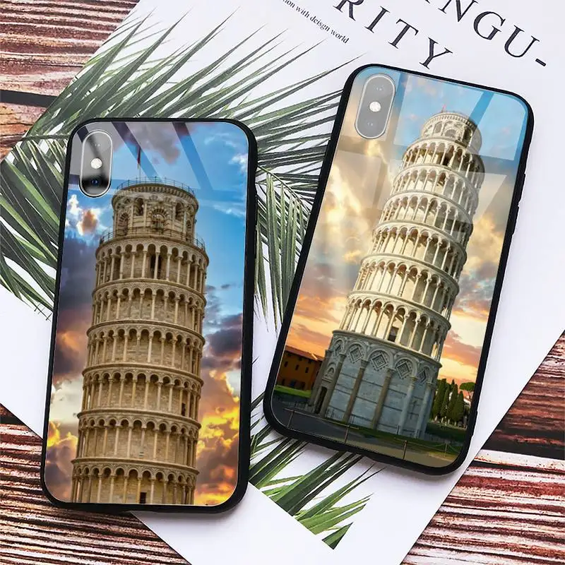 

italy rome pisa tower Phone Case Tempered glass For iphone 6 7 8 plus X XS XR 11 12 13 PRO MAX mini