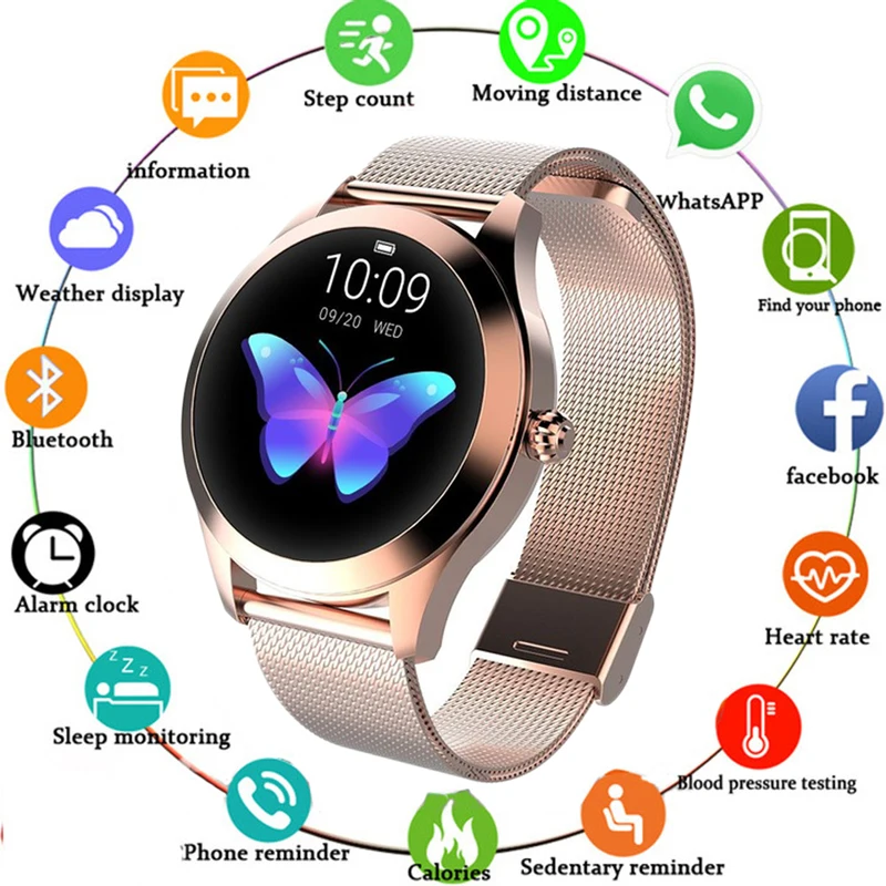Enlarge KW10 IP68 waterproof Multi-sports modes Pedometer Heart Rate Monitor smartwatch Fitness Bracelet for Lady 2020