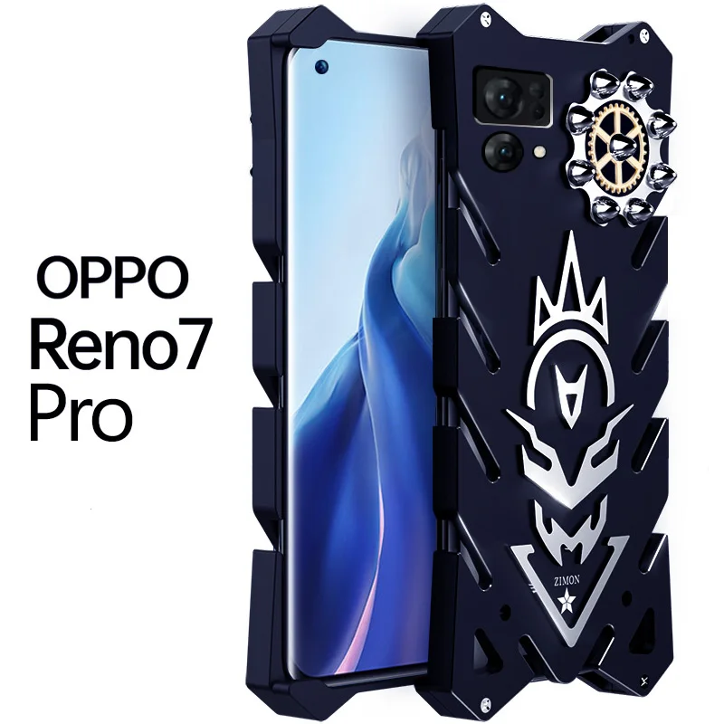 

Zimon Armor Aviation Aluminum Metal Bumper Phone Case For Oppo Reno 7 6 5 Reno7 Pro Plus Powerful Outdoor Frame Shockproof Cover