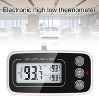 mini thermometer lcd digital thermometer freezer thermometer high low temperature temp magnet adsorption hook fahrenheit celsius