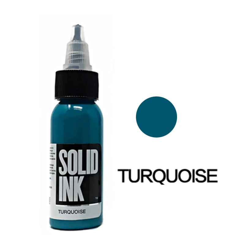 turquoise Чистый, набор чернил для татуажа, пигмент, профессиональное пигмент краска для тату pigmentos тату краска tinta para labios хна для тату цвет tinta para tatuar - Цвет: turquoise