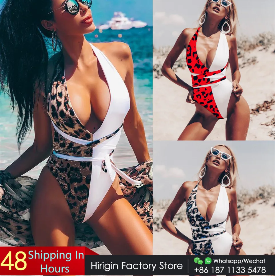 Hirigin сексуальный бандажный цельный купальник новый женский 2019 лоскутный