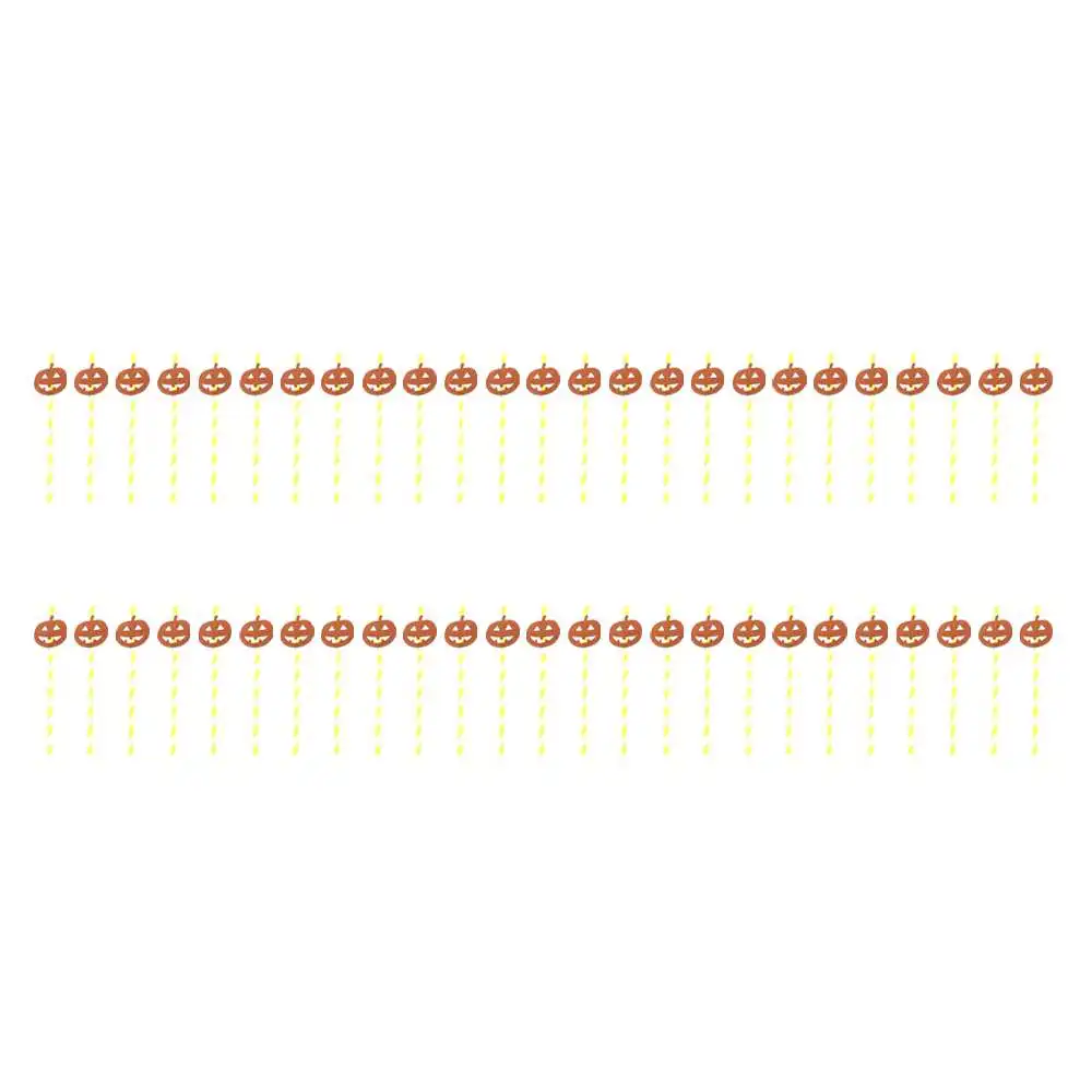 

50pcs Halloween Paper Straws Horror Spider Pumpkin Bat Paper Drinking Straw Halloween Party Decor DIY Funny Straws