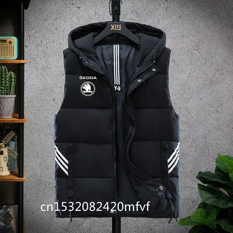 

Mens Jacket for Skoda Sleeveless Vest Winter Male added Hooded Vest Coats Men Thick Warm Waistcoats Clothing ks