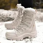 Зимние женские военные ботинки, походная обувь, уличные тактические боевые горные снегоступы, водонепроницаемые военные ботинки