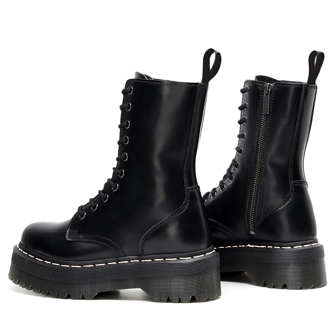 Брендовые женские ботинки на платформе зимние мотоциклетные из натуральной кожи