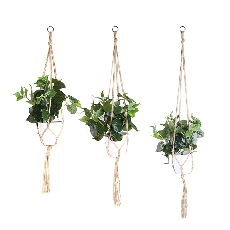 Hot Handmade Hanging Flowerpot Net Cotton Plant Hanger Vintage Plants Baskets Hook Flower Pot Holder 90/105/122cm | Дом и сад