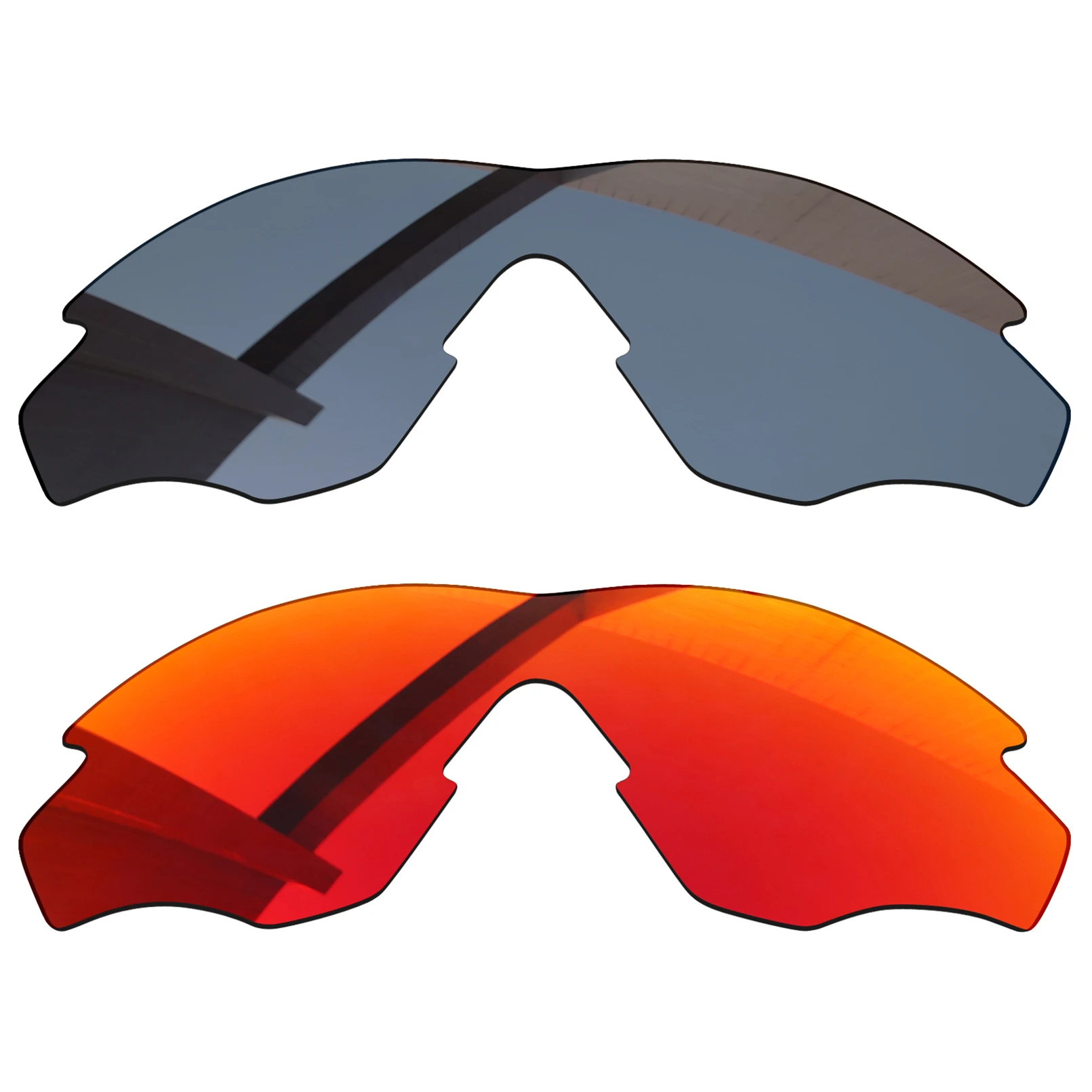 

Bsymbo 2 Pairs Agate Red & Sliver Grey Polarized Replacement Lenses for-Oakley M2 Frame OO9212 Frame
