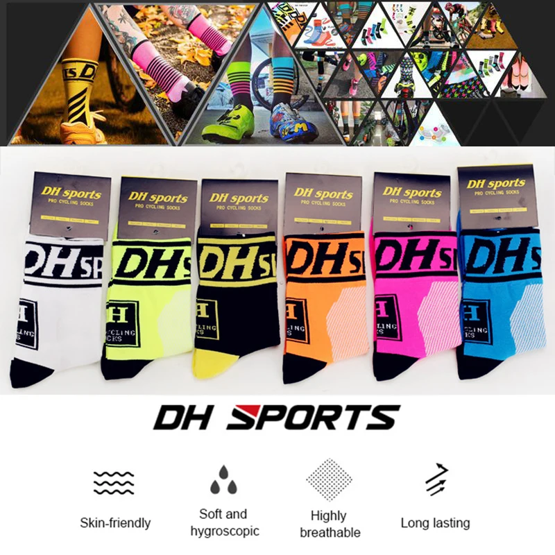 

DHDH Sports Men Women Cycling Socks Breathable Outdoor Sport Basketball Football Soccer Running Socks High Quality