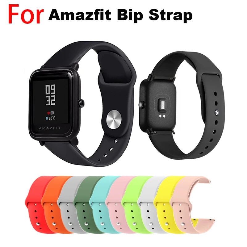 Силиконовый ремешок для Huami Amazfit Bip ремешок 20 мм для Xiaomi mijia кварцевый Garmin Forerunner 645 Vivoactive 3