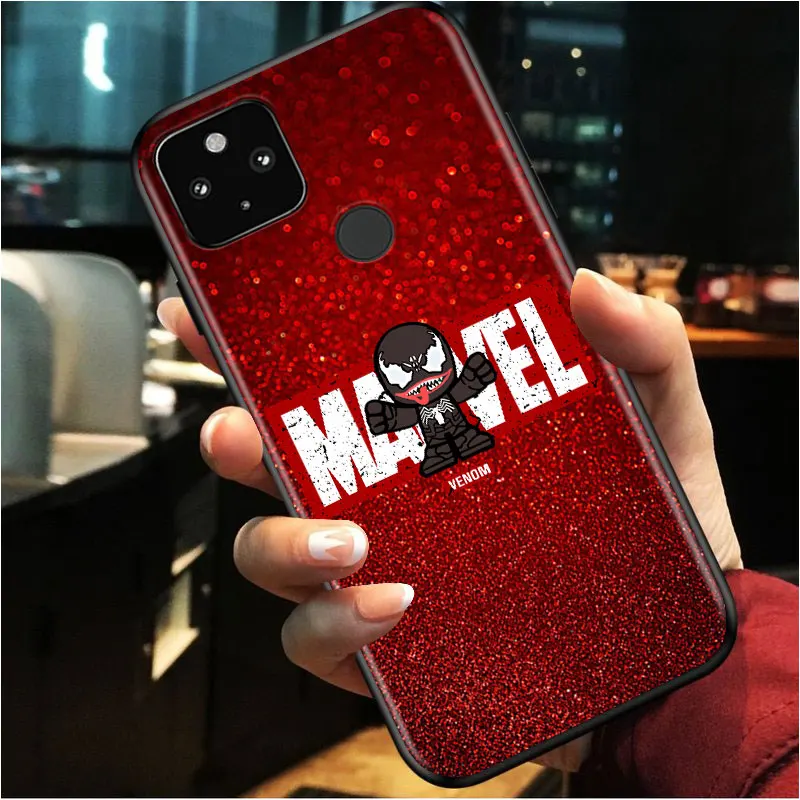 

Marvel cartoon logo Shockproof Cover for Google Pixel 5 4 4A XL 5G Black Phone Case Shell Soft Fundas Coque Capa