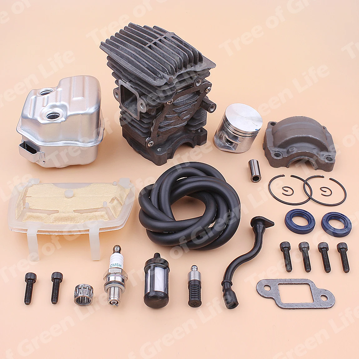 38mm Cylinder Piston Exhaust Muffler Kit For Stihl MS181 MS 181 Air Fuel Oil Seal Filter Line Engine Pan Base Bearing Chainsaw |
