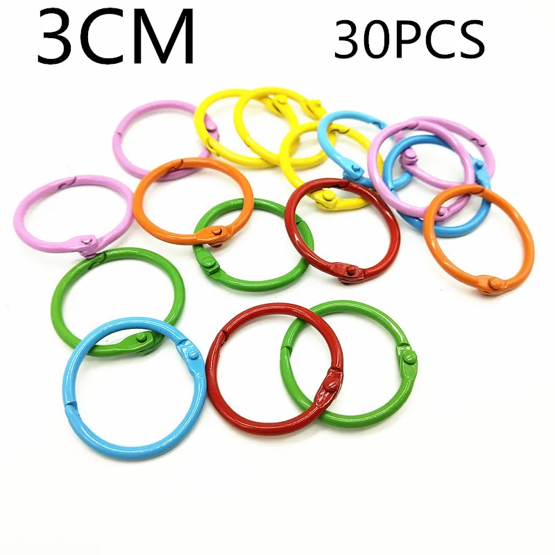 30PCS30MM ярких цветов краски открытие с отрывными листами кольцо клип сделай сам