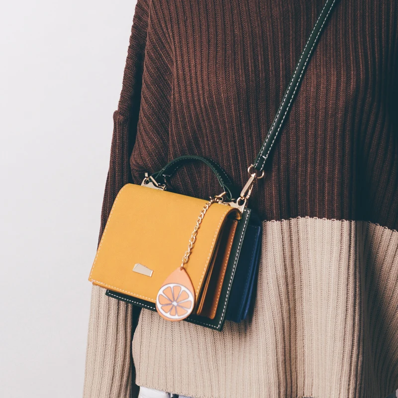 Фрукты Лимон арбуз кисточки Маленькая женская сумка через плечо