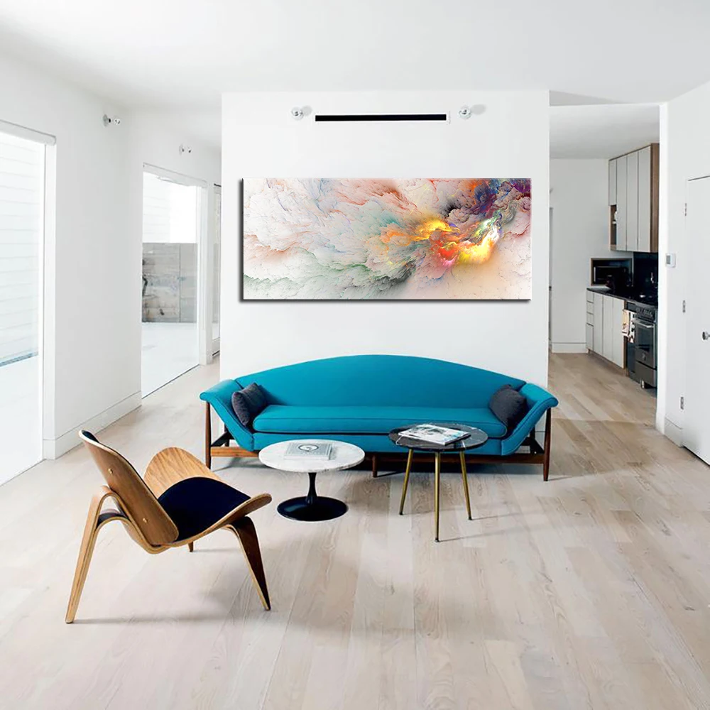 Большой размер печати масляной живописи настенный светильник красно черный