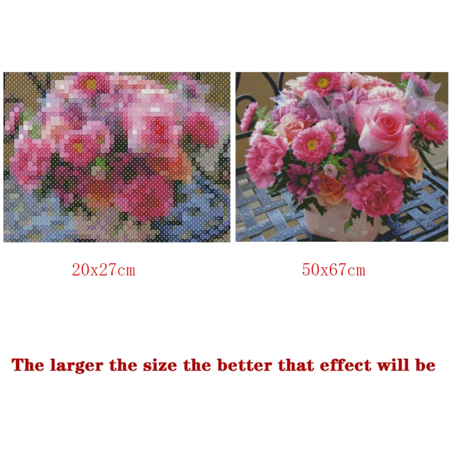 Картина из страз 5D сделай сам алмазная 3D-картина с пионами розами хризантемами