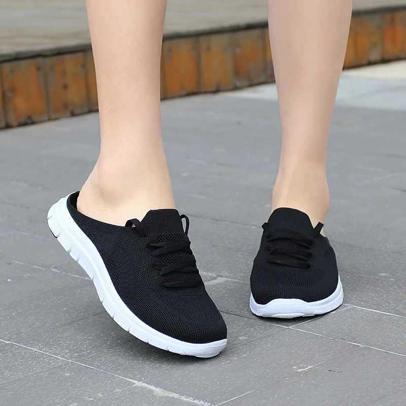

New Womens Nurse Shoes Walking Sock Sneakers Knit Platform Air Cushion Slip on Fitness Sneaker Work Shoes Zapatos Mujer