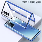 Магнитный стеклянный чехол для OPPO Reno 3 4 Pro A9 A5 2020, металлическое стекло для объектива камеры, двухстороннее закаленное стекло для OPPO Realme V5 X50