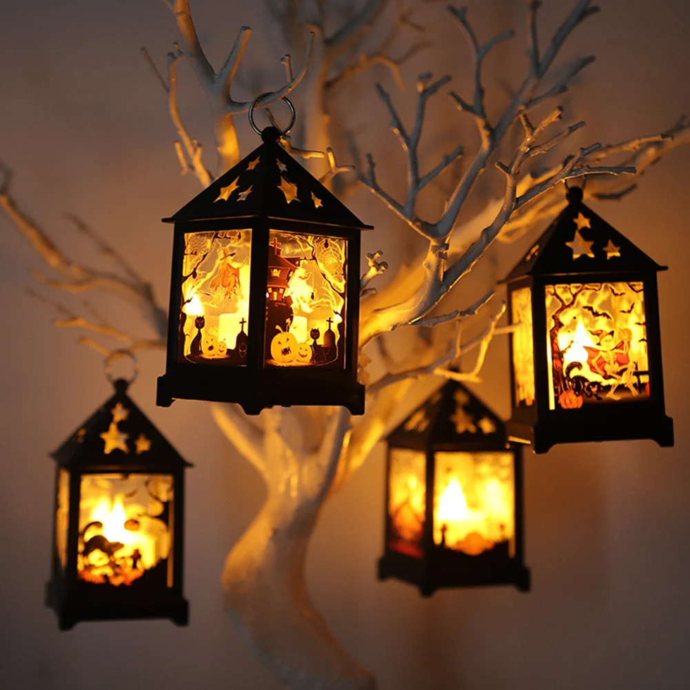 

LED Halloween Pumpkin Ghost Lantern Lamp DIY Hanging Scary Candle Light Halloween Decorations for Home Horror Props Kids Toy
