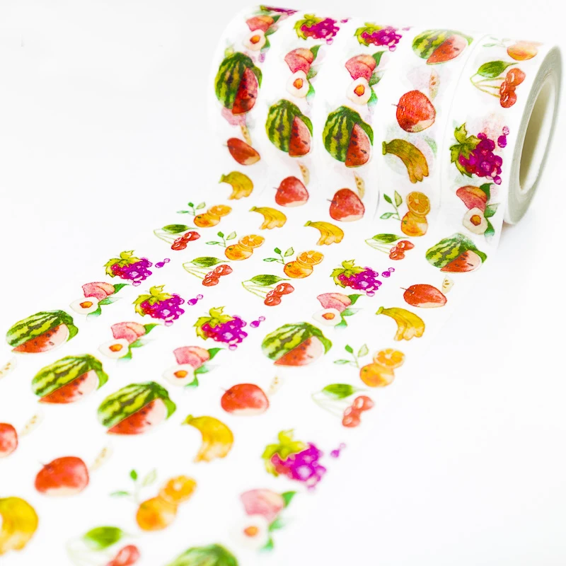 

Sweet Fruit Washi Tape Set Masking Paper Tape Sticky Decorative DIY Decoration Office Stationery Scrapbook 1PCS