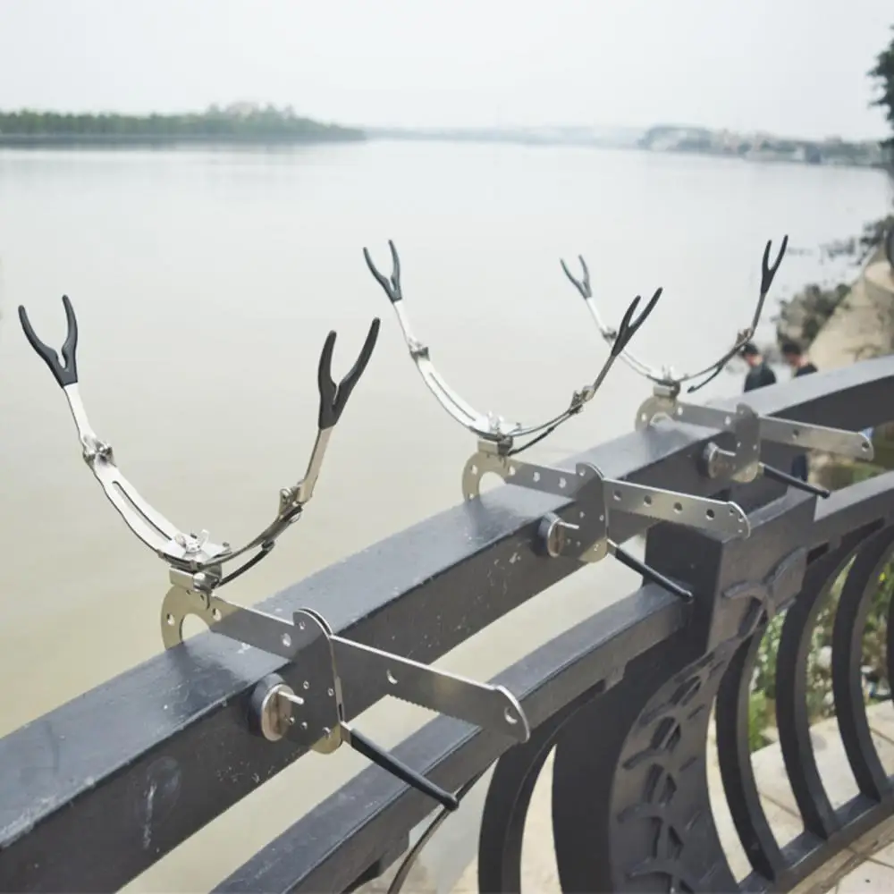 

55% Discounts Hot! Bridge Boat Adjustable Stainless Steel Fishing Pole Holder Rod Bracket Stand