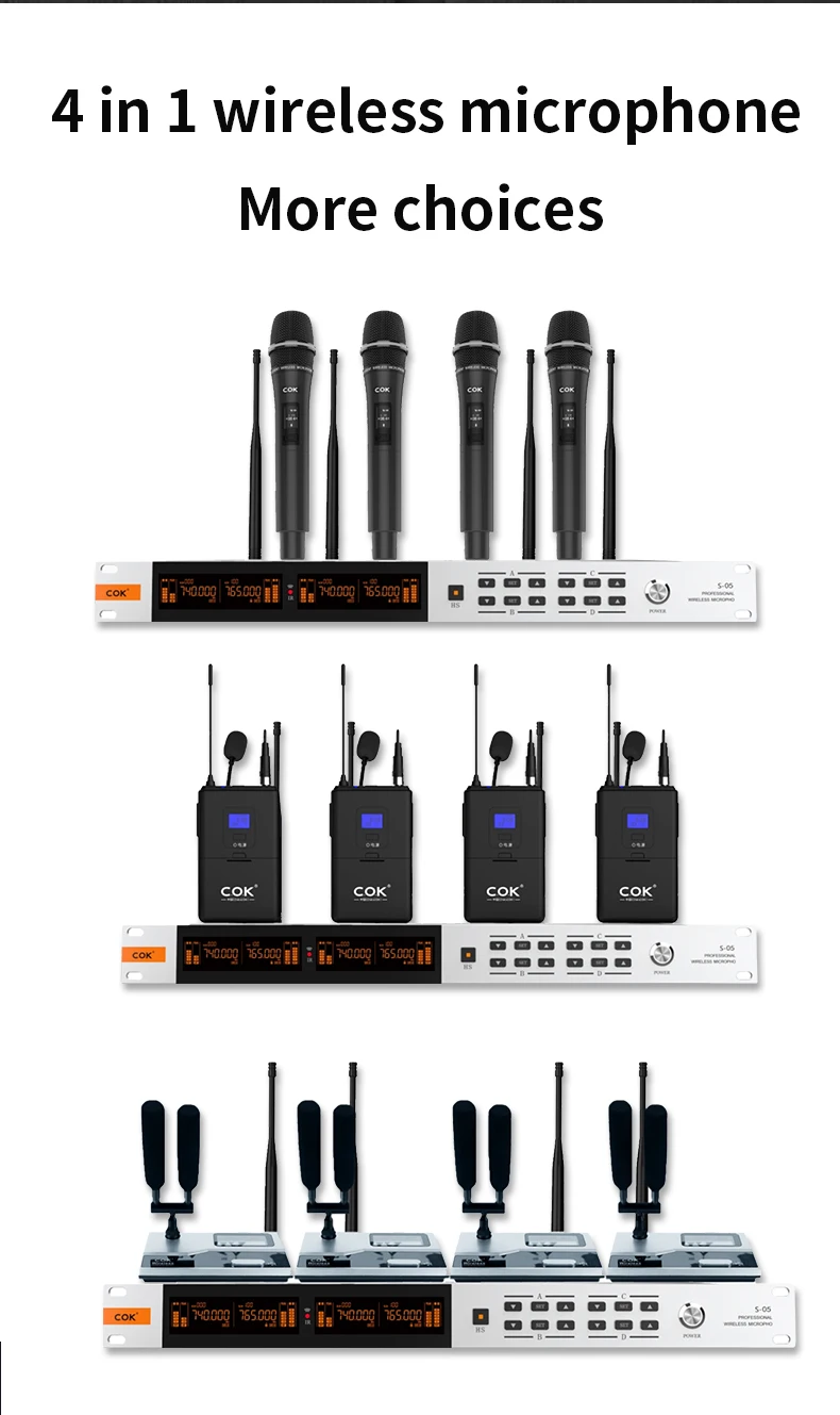 4 channel professional stage microphone headset among wireless home theater karaoke set system with blue tooth optional choice |