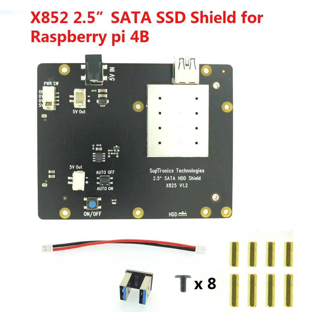 Плата расширения Raspberry X825 2 5 дюйма SATA HDD/SSD для Pi 4B|Аксессуары демонстрационных