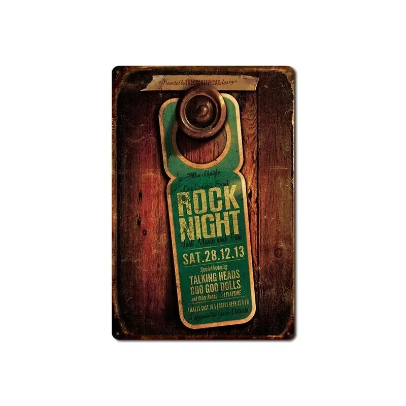 

Metal Tin Sign rock night poster Decor Bar Pub Home Vintage Retro Poster