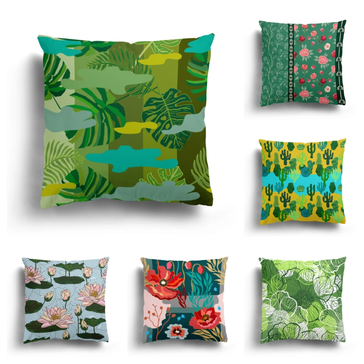 

Custom Nordic ins tropical plant office fabric sofa cushion home pillowcase office nap cushion cover home decoration