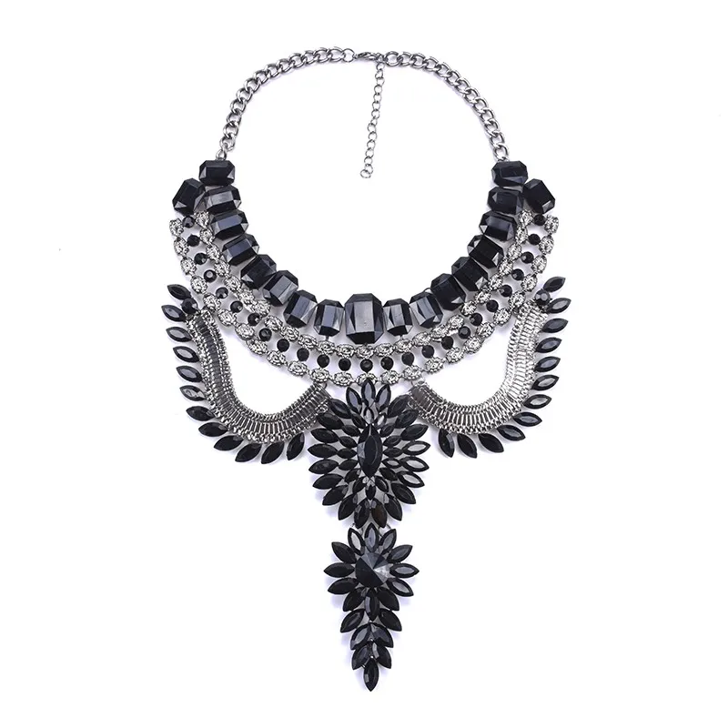 Женское Ожерелье с голубыми кристаллами Новое Очаровательное большое