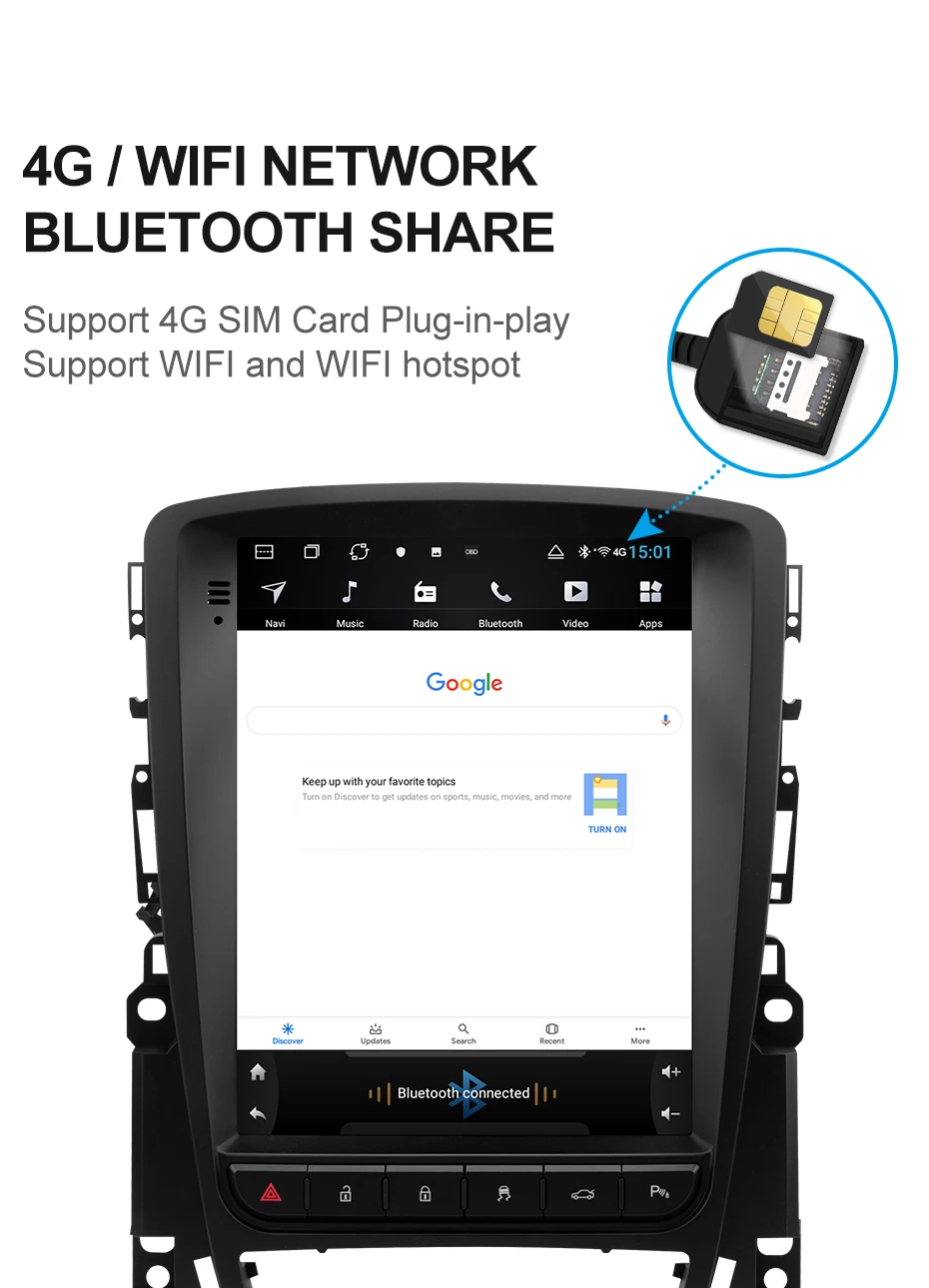 Isudar H53 Вертикальный 1 Din Android авто радио для Opel/Vauxhall/Astra J Buick/Verano 2009- gps Автомобильный мультимедийный ram 4G rom 64GB