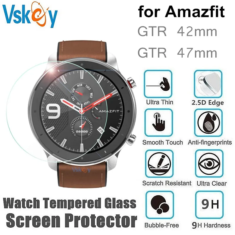 VSKEY 10 шт. закаленное стекло для Amazfit GTR 427 мм 42 защита экрана круглые Смарт-часы