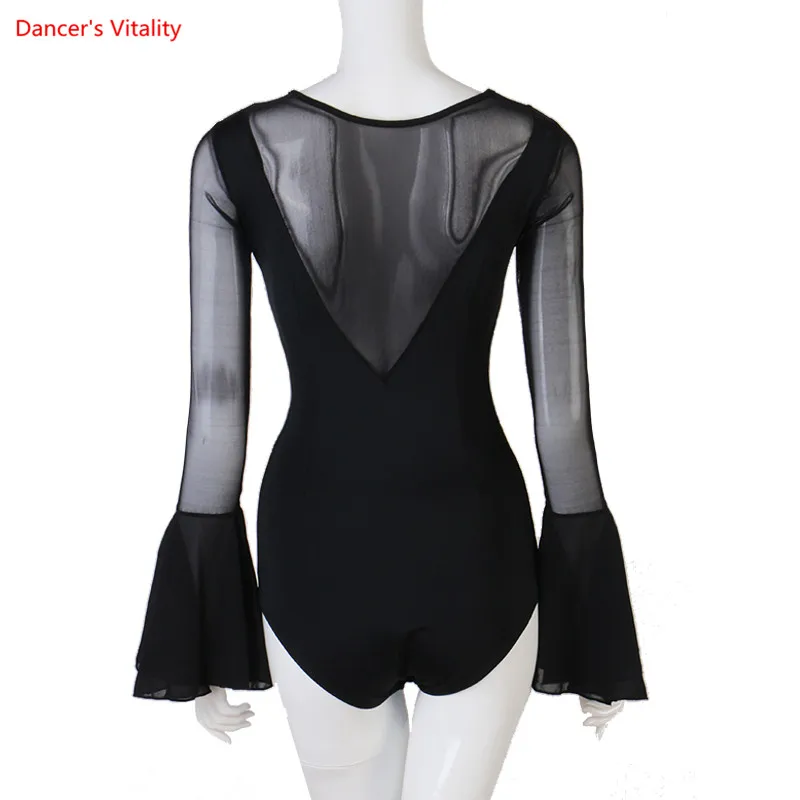 Сексуальный топ для латинских танцев женский с длинными рукавами сальса танго ча