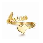 Персонализированные любовь сердце имя кольцо на заказ кольцо с именной табличкой письмо Anillos Mujer пара ювелирных изделий подарок кольца из нержавеющей стали для женщин