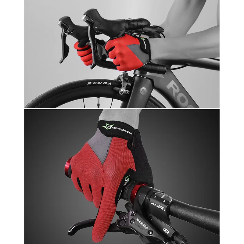 RockBros велосипедные перчатки с длинным пальцем для велосипеда Guantes Ciclismo сенсорный