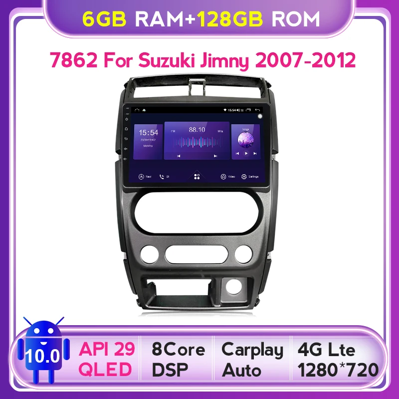 

Mekede 7862 QLED экран 1280*720 Android 10,0 для Suzuki Jimny 3 2005 - 2019 автомобильное радио мультимедийный видеоплеер GPS навигация
