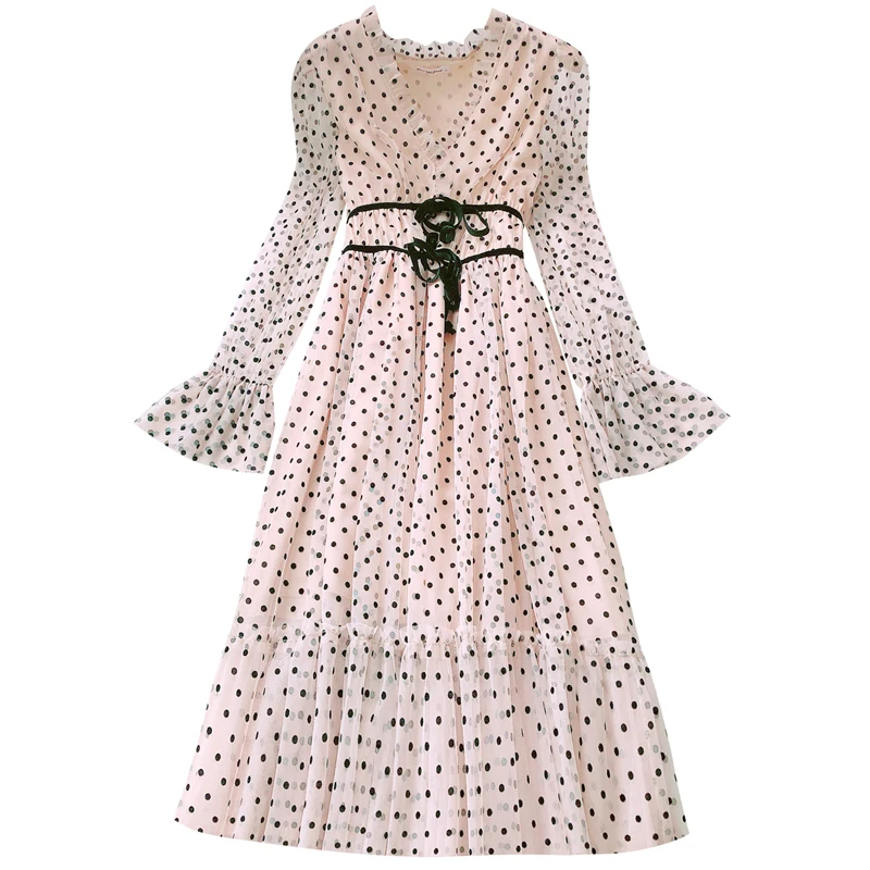 

western style restoring ancient ways first love sweet of tall waist with wave fairy gauze dress dress