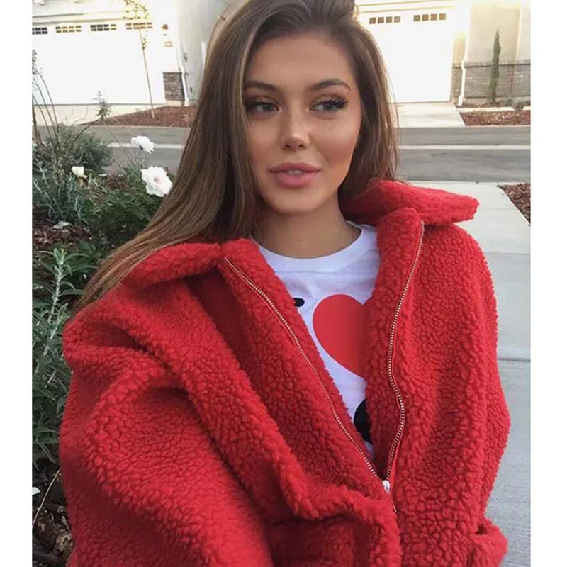 Плюшевая Повседневная Женская осенне-зимняя коллекция 2020 года пальто из